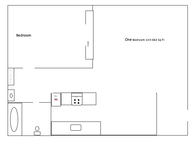 One bedroom floor plan